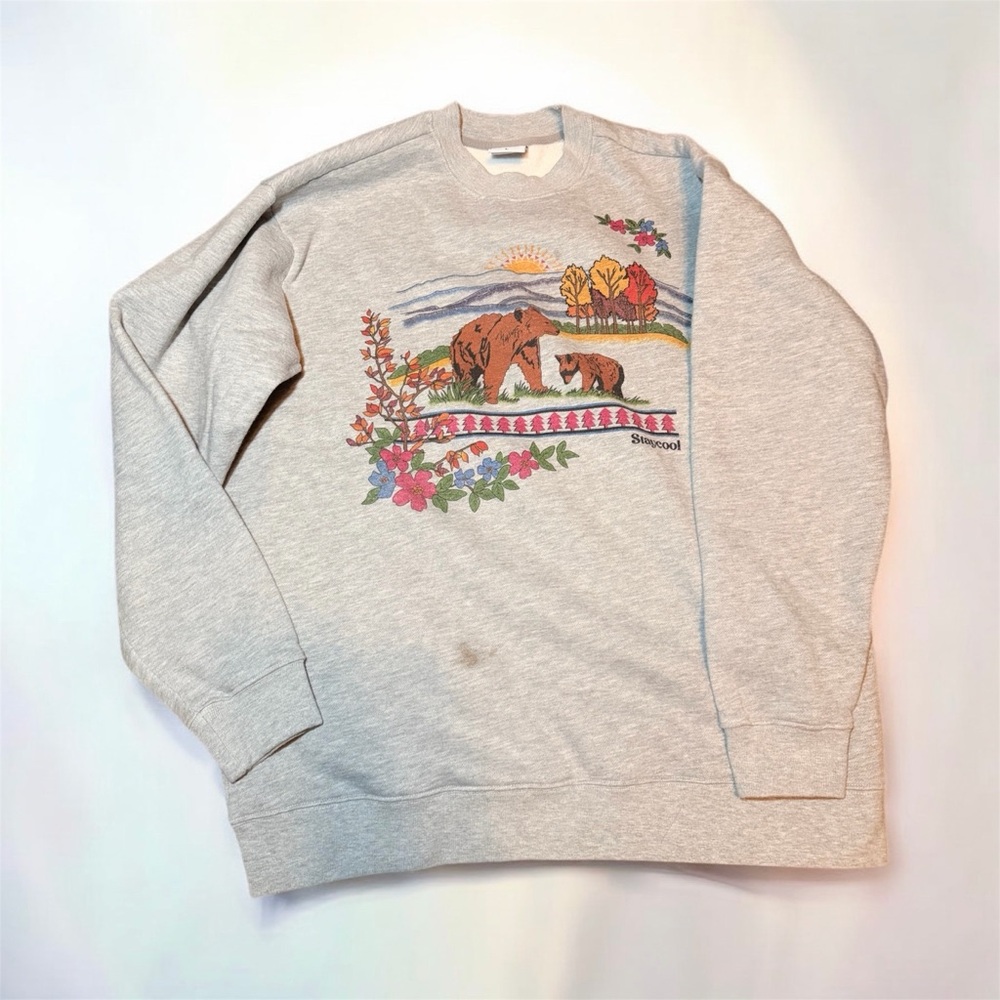 Staycool Gray Bear Large Sweatshirt